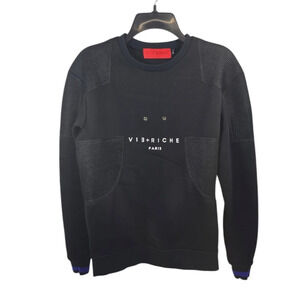 {Vie + Riche Paris} Men's Black Mesh Sweatshirt - Size Small